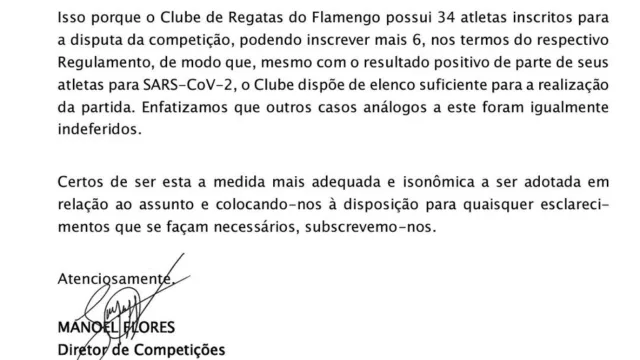 Flamengo envia documento de 65 páginas à CBF com sugestões