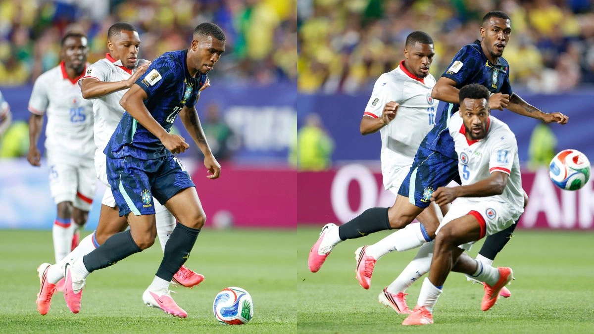 Danilo em ação pela Seleção Brasileira durante partida oficial da FIFA.