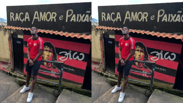 Zagueiro francês do Chelsea veste camisa do Flamengo no Rio